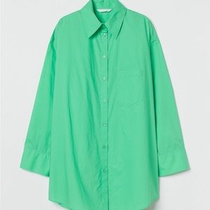 H&M Oversized Green Cotton Button Down